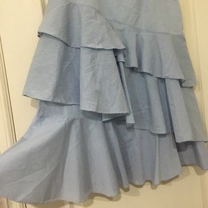 Ruffled skirt blue and white stripes
